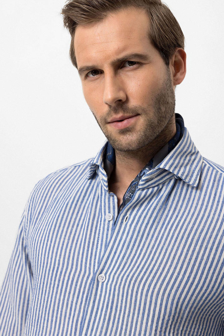 Men's Sax Striped  Shirt - Wessi