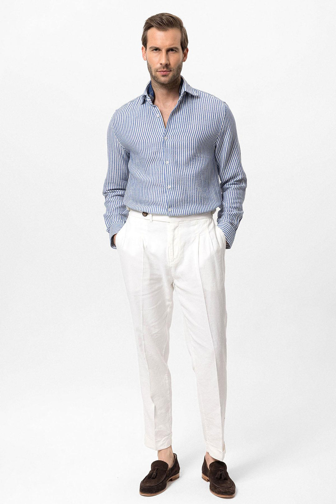 Men's Sax Striped  Shirt - Wessi