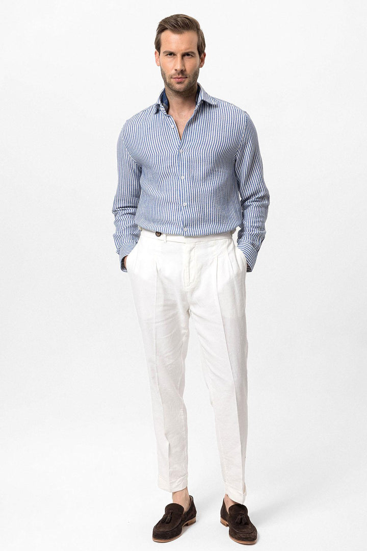 Men's Sax Striped  Shirt - Wessi