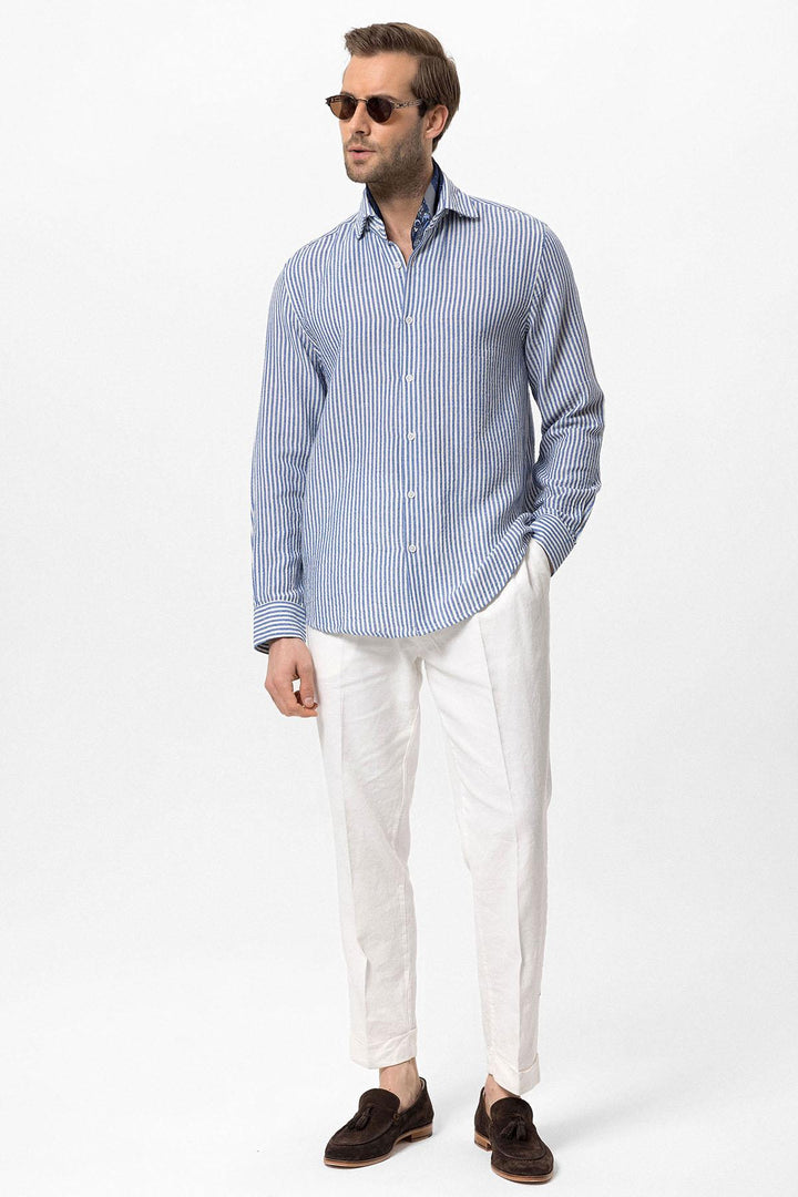 Men's Sax Striped  Shirt - Wessi