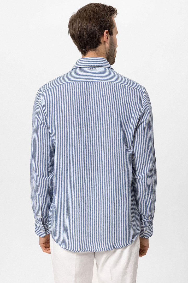 Men's Sax Striped  Shirt - Wessi