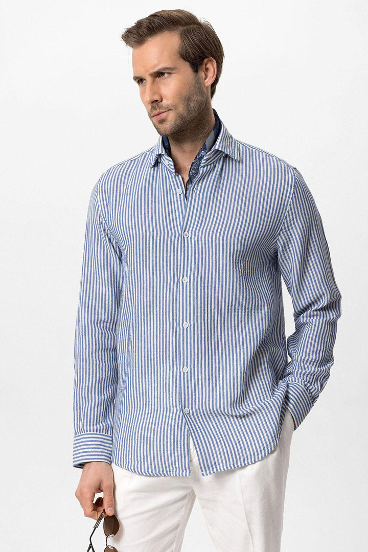 Men's Sax Striped  Shirt - Wessi