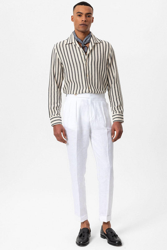 MrDoubleCollar Chemise à manches longues avec col double et col italien pour homme Blanc/noir, blanc, M MrDoubleCollar Chemise à manches longues avec col double et col italien pour homme Blanc/noir, blanc, M
