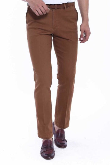 Pantalon Homme Coton Dot Pocket Marron - Wessi