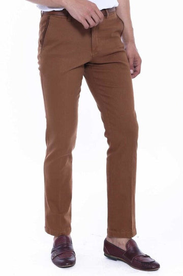 Pantalon Homme Coton Dot Pocket Marron - Wessi