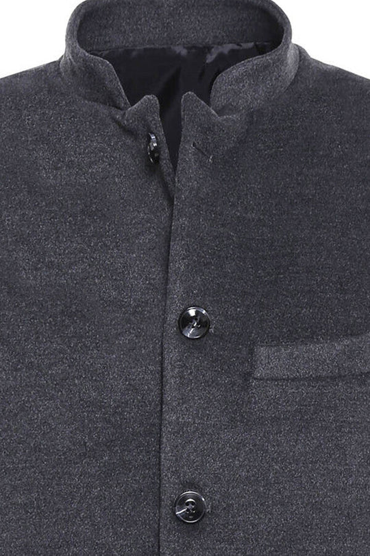 Chaleco de cuello mandarín gris oscuro - Wessi