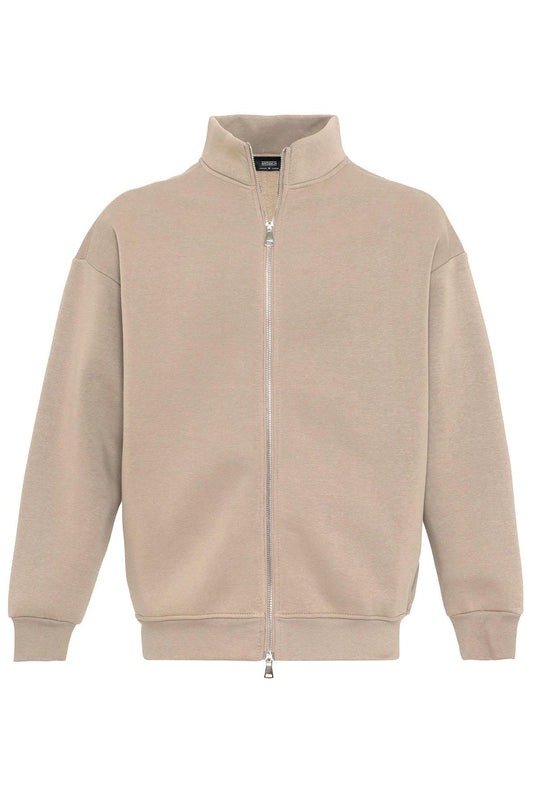 Felpa da uomo con chiusura a doppia cerniera a collo alto in visone - Wessi