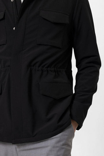 Veste Safari Noire Col Montant Homme - Wessi