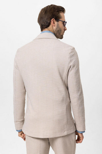 Blazer Hombre Liso Textura Beige - Wessi
