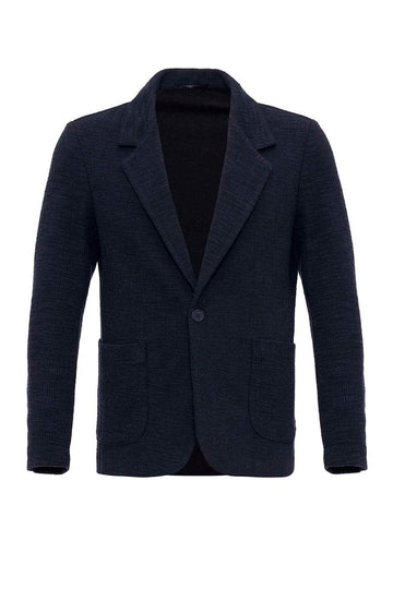 Blazer Homme Bleu Marine Texturé Uni - Wessi