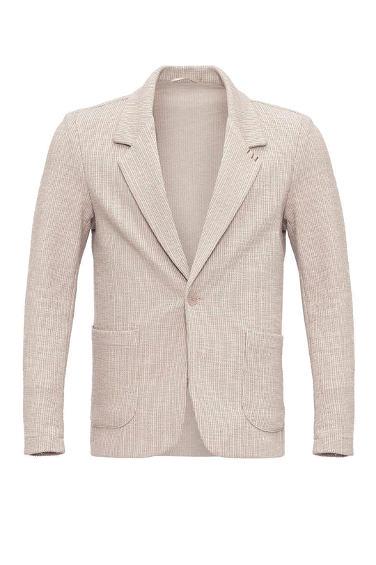 Blazer Hombre Liso Textura Beige - Wessi