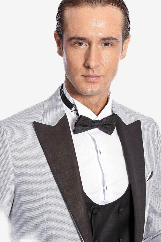 Серый смокинг с жилетом в горошек — Wessi