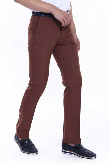 Pantalon Homme Slim Fit Coton Tan Poches à Pois - Wessi