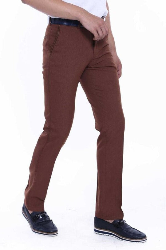 Pantalon Homme Slim Fit Coton Tan Poches à Pois - Wessi