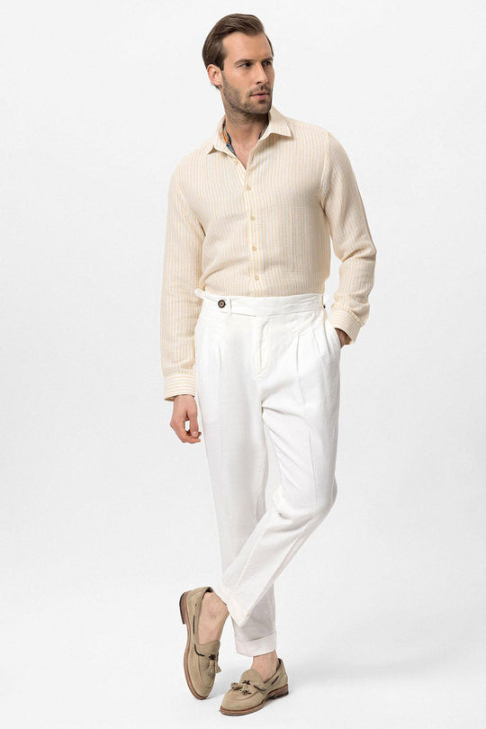 Pantalon Arbitre Blanc Honig's Whistle Stop Homme - Taille 38, Coupe Droite