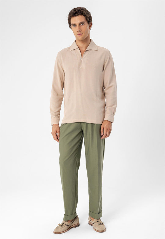 Chemise Homme Beige Détail Boutons - Wessi