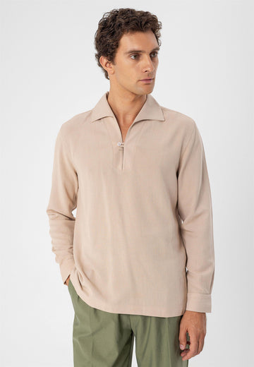 Chemise Homme Beige Détail Boutons - Wessi
