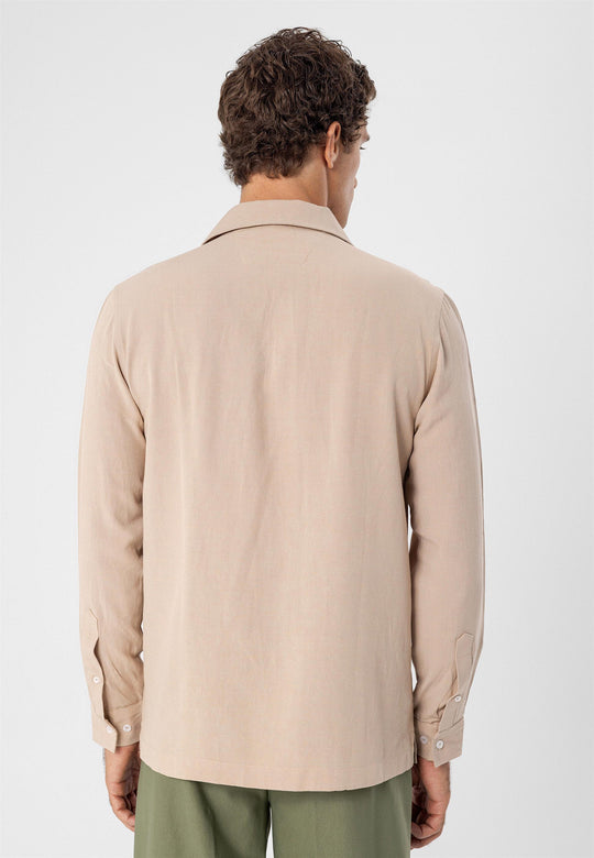 Chemise Homme Beige Détail Boutons - Wessi