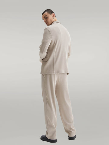 Abito oversize testurizzato a coste beige da uomo - Wessi