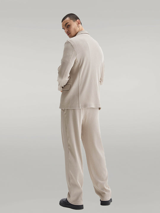 Abito oversize testurizzato a coste beige da uomo - Wessi