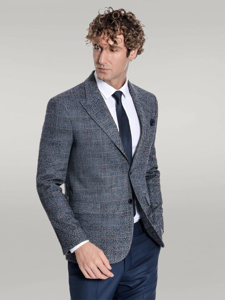 Blazer da uomo blu navy a quadri - Wessi