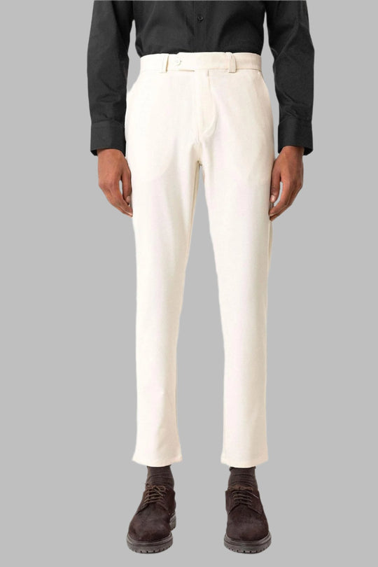 Ecru بنطلون قماش أكسسوارات ضيق للرجال - ويسي