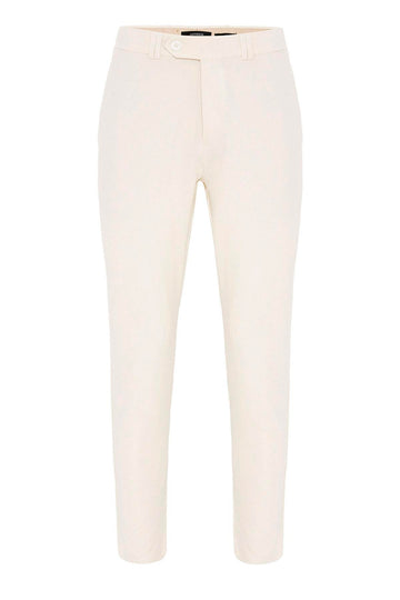 Ecru بنطلون قماش أكسسوارات ضيق للرجال - ويسي