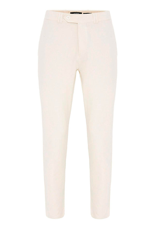 Ecru بنطلون قماش أكسسوارات ضيق للرجال - ويسي