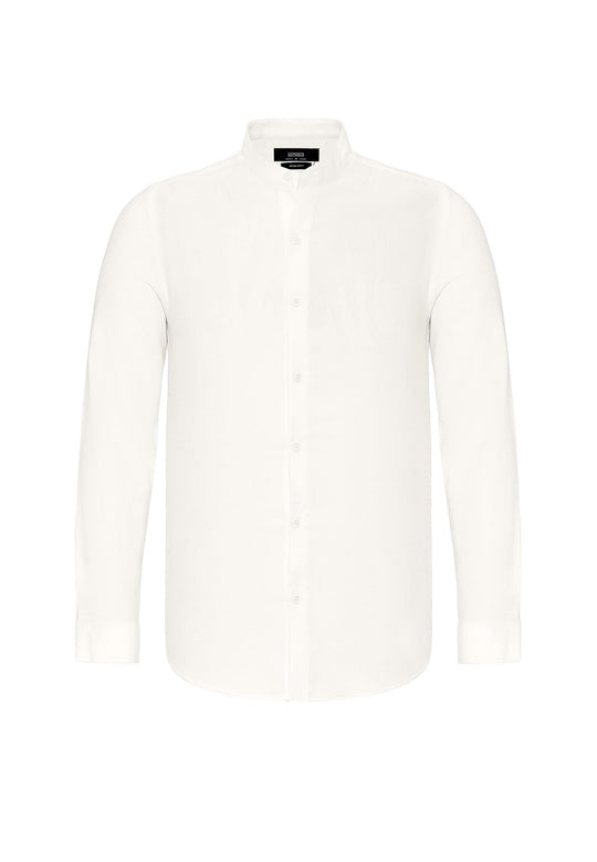 Chemise Homme Ecru Regular Fit Col Mao - Wessi