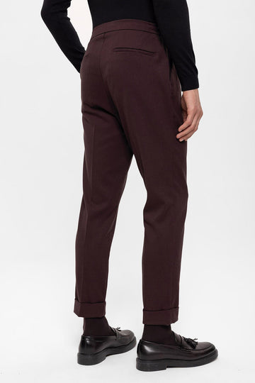 Pantalon plissé taille élastique bordeaux pour homme - Wessi