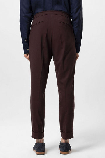 Pantalon plissé taille élastique bordeaux pour homme - Wessi