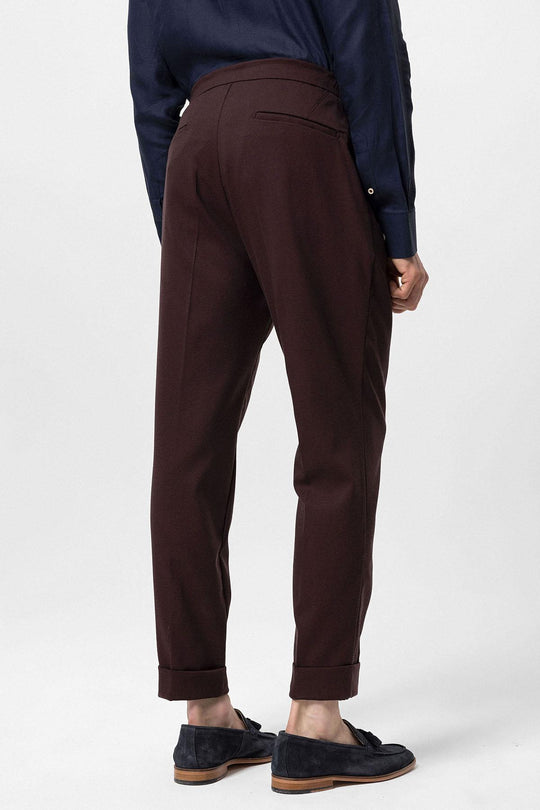 Pantalon plissé taille élastique bordeaux pour homme - Wessi