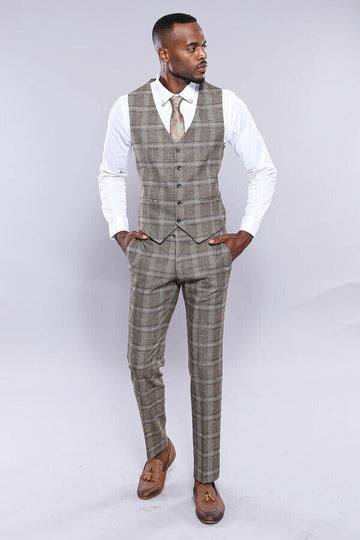 Chaleco marrón a cuadros | wess