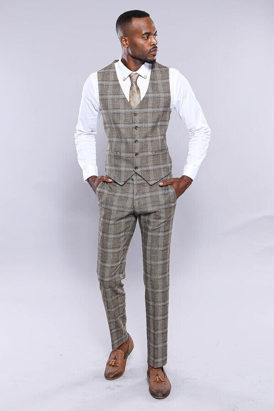 Chaleco marrón a cuadros | wess