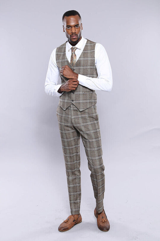 Chaleco marrón a cuadros | wess