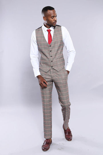 Жилет серый в клетку | Весс