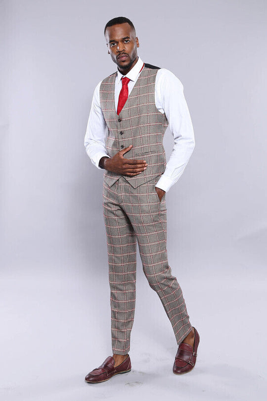 Жилет серый в клетку | Весс