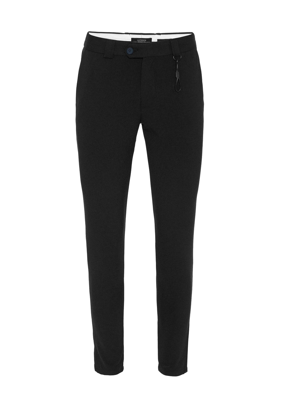 Men's Black Accessory Detail Slim Fit Trousers - Wessi