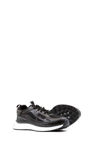 Men's Black Performance Sneakers with Cushioned Sole - Wessi