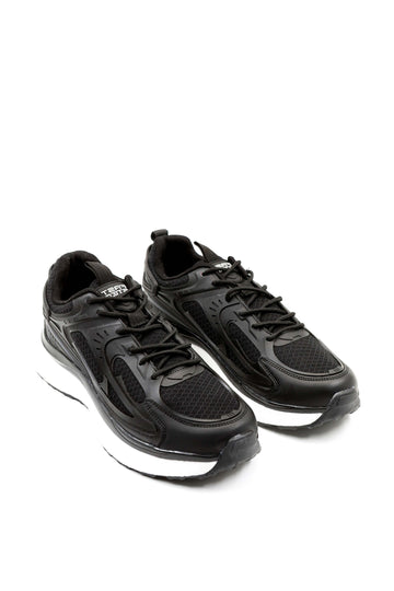 Men's Black Performance Sneakers with Cushioned Sole - Wessi
