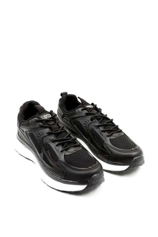 Men's Black Performance Sneakers with Cushioned Sole - Wessi