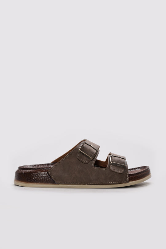 Mink Double-Buckle Slide Sandals for Men | Wessi