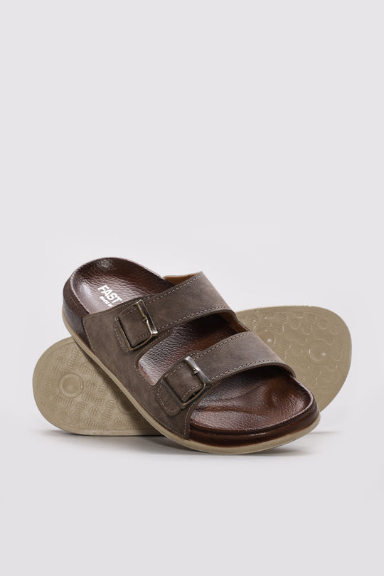Mink Double-Buckle Slide Sandals for Men | Wessi