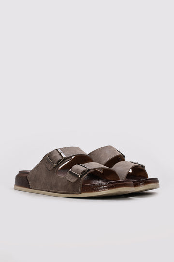 Mink Double-Buckle Slide Sandals for Men | Wessi