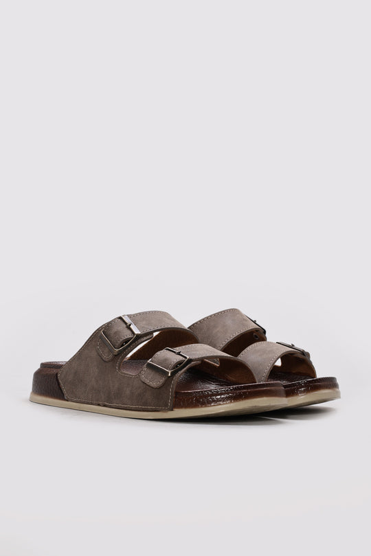 Mink Double-Buckle Slide Sandals for Men | Wessi