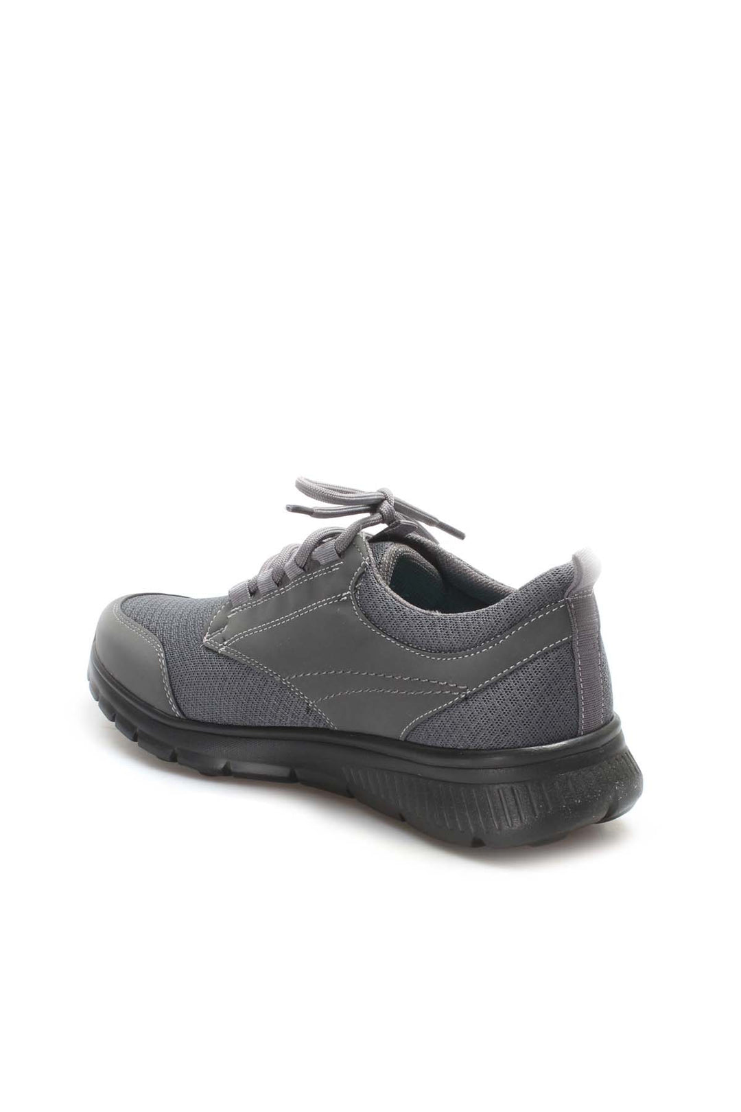 Men's Grey Mesh Athletic Shoes with Rubber Sole - Wessi
