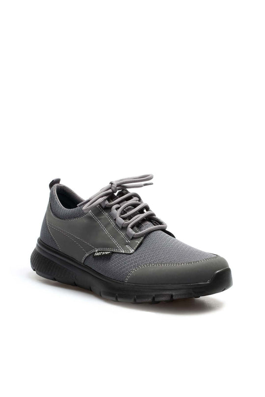 Men's Grey Mesh Athletic Shoes with Rubber Sole - Wessi