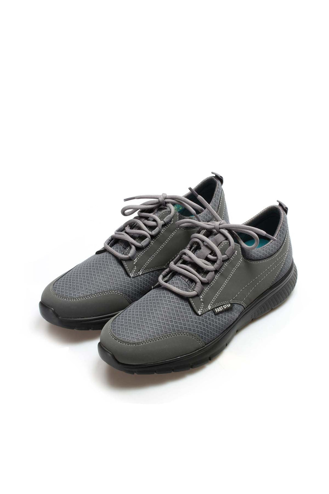 Men's Grey Mesh Athletic Shoes with Rubber Sole - Wessi