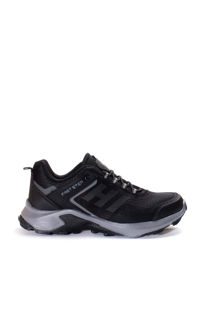 Men's Black and Grey Trail Running Shoes - Wessi