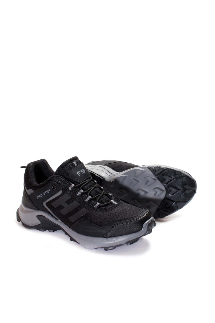 Men's Black and Grey Trail Running Shoes - Wessi
